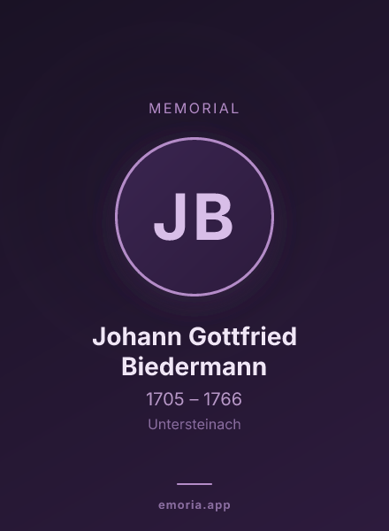 Memorial portrait of Johann Gottfried Biedermann