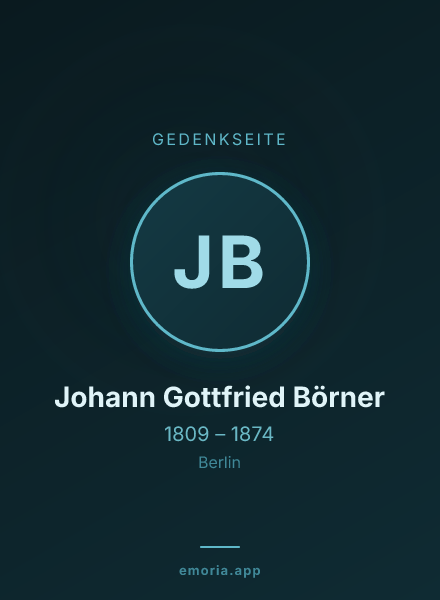 Gedenkportrait von Johann Gottfried Börner