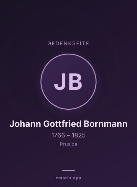 Gedenkportrait von Johann Gottfried Bornmann