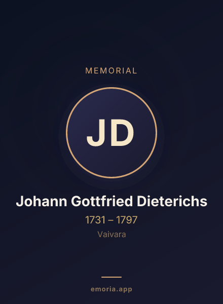 Memorial portrait of Johann Gottfried Dieterichs