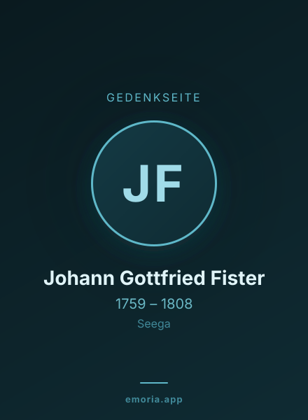 Gedenkportrait von Johann Gottfried Fister