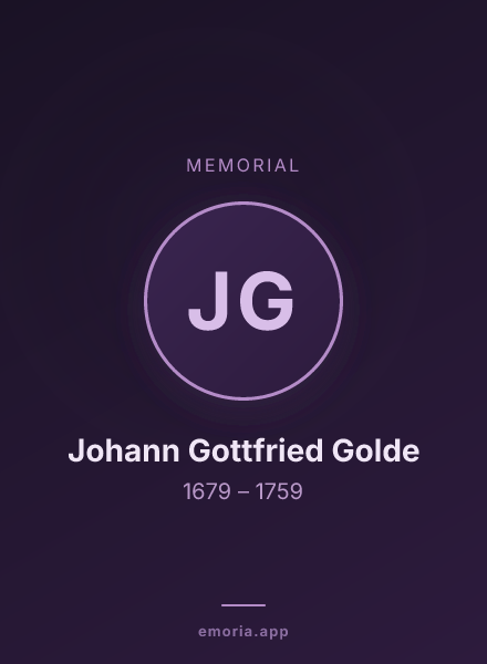 Memorial portrait of Johann Gottfried Golde
