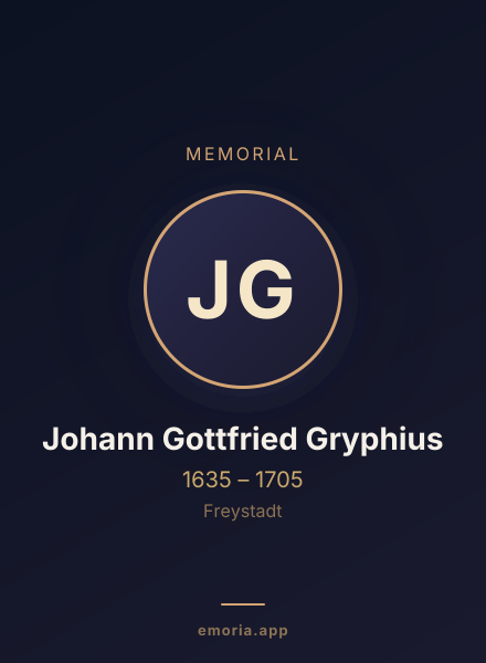 Memorial portrait of Johann Gottfried Gryphius