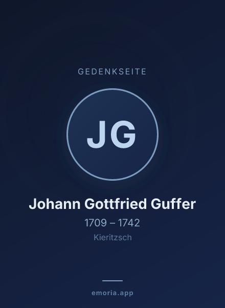 Gedenkportrait von Johann Gottfried Guffer