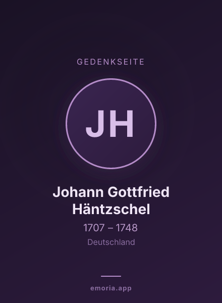 Gedenkportrait von Johann Gottfried Häntzschel