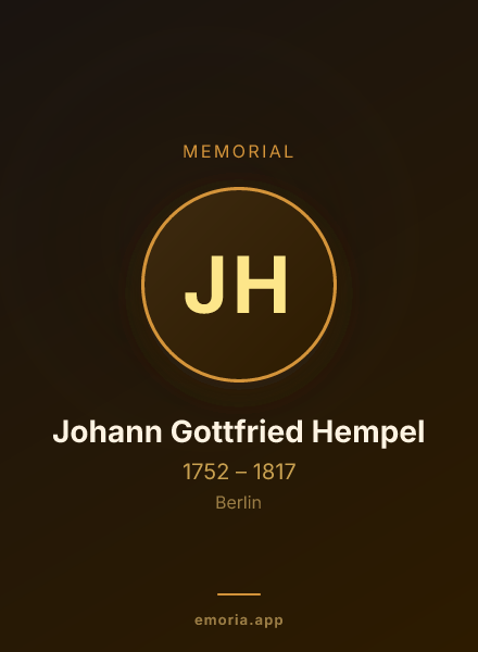 Memorial portrait of Johann Gottfried Hempel