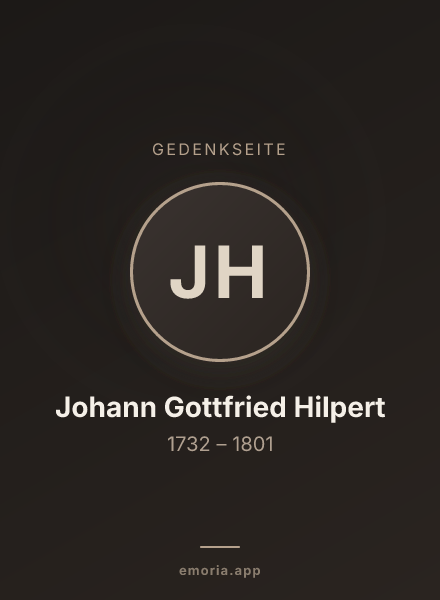 Gedenkportrait von Johann Gottfried Hilpert
