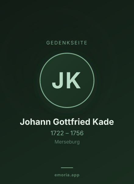 Gedenkportrait von Johann Gottfried Kade