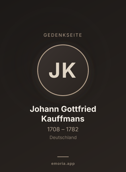 Gedenkportrait von Johann Gottfried Kauffmans