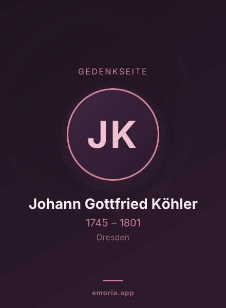 Gedenkportrait von Johann Gottfried Köhler