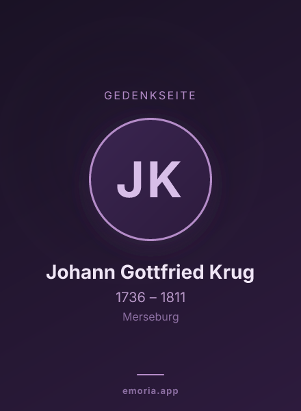 Gedenkportrait von Johann Gottfried Krug