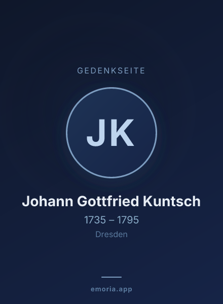 Gedenkportrait von Johann Gottfried Kuntsch