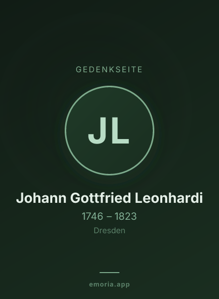 Gedenkportrait von Johann Gottfried Leonhardi