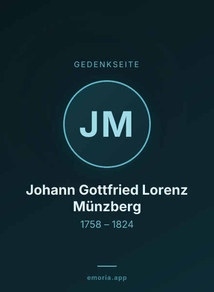 Gedenkportrait von Johann Gottfried Lorenz Münzberg