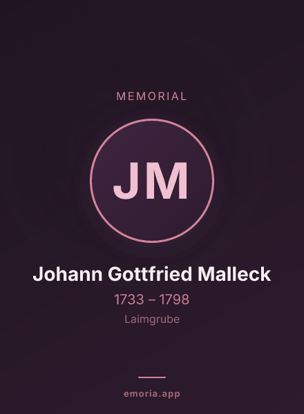Memorial portrait of Johann Gottfried Malleck