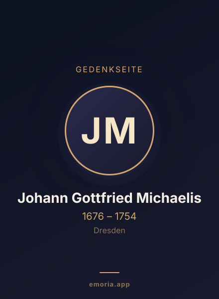 Gedenkportrait von Johann Gottfried Michaelis