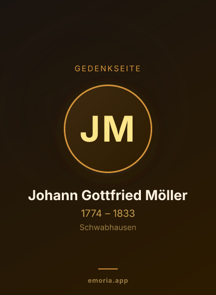 Gedenkportrait von Johann Gottfried Möller