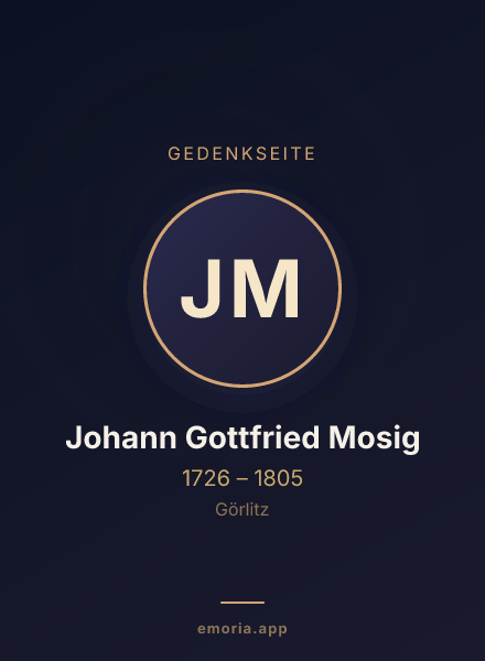 Gedenkportrait von Johann Gottfried Mosig