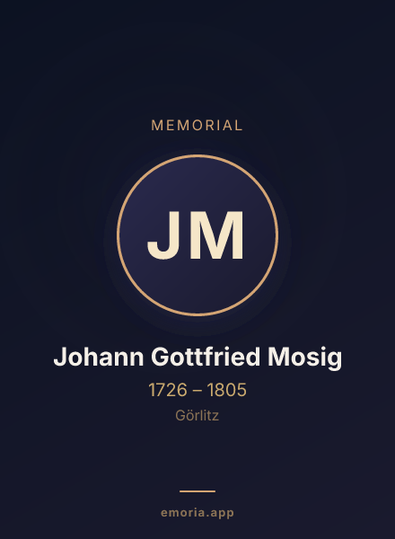 Memorial portrait of Johann Gottfried Mosig