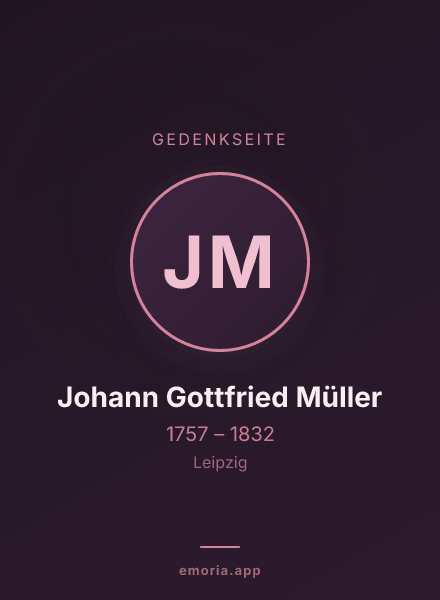 Gedenkportrait von Johann Gottfried Müller