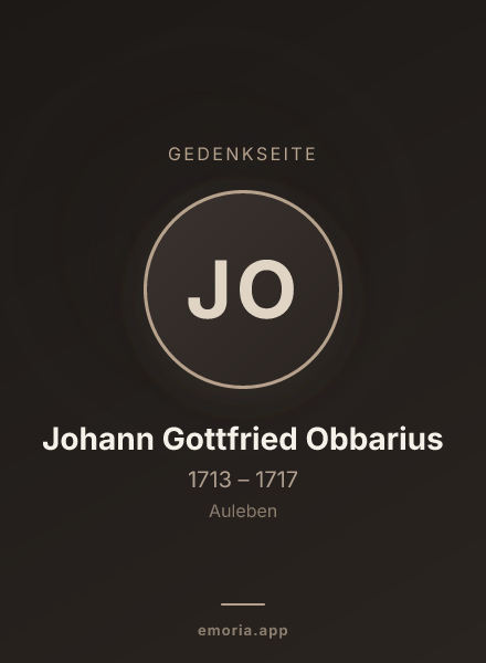 Gedenkportrait von Johann Gottfried Obbarius