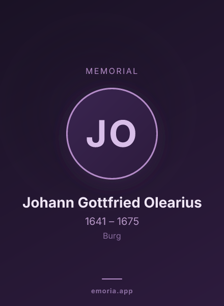 Memorial portrait of Johann Gottfried Olearius