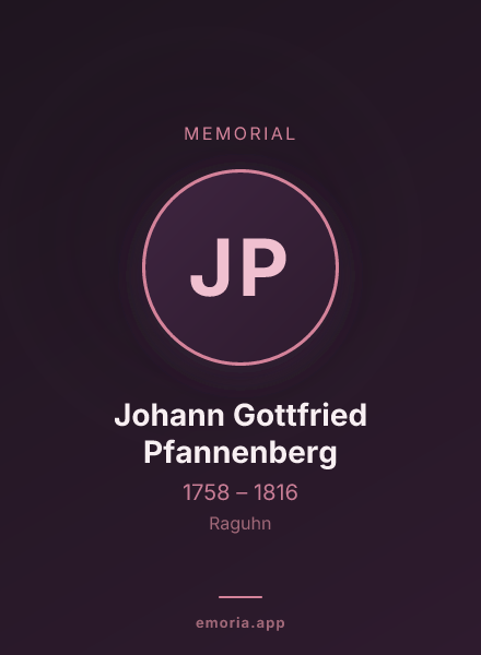 Memorial portrait of Johann Gottfried Pfannenberg