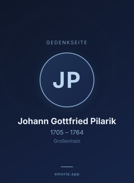 Gedenkportrait von Johann Gottfried Pilarik