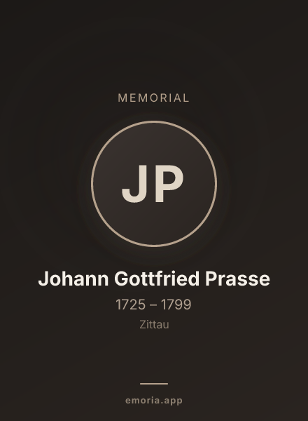 Memorial portrait of Johann Gottfried Prasse