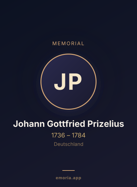 Memorial portrait of Johann Gottfried Prizelius