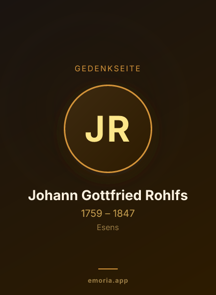 Gedenkportrait von Johann Gottfried Rohlfs