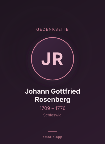 Gedenkportrait von Johann Gottfried Rosenberg