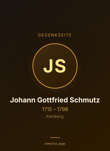 Gedenkportrait von Johann Gottfried Schmutz