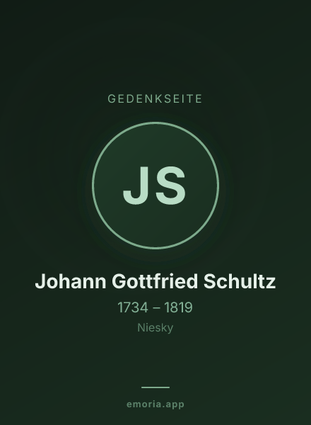 Gedenkportrait von Johann Gottfried Schultz