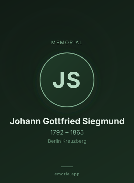 Memorial portrait of Johann Gottfried Siegmund