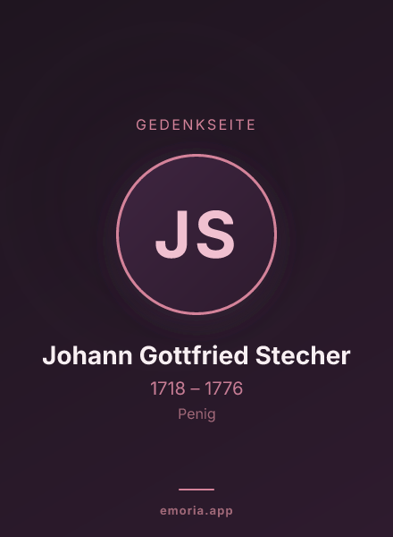 Gedenkportrait von Johann Gottfried Stecher