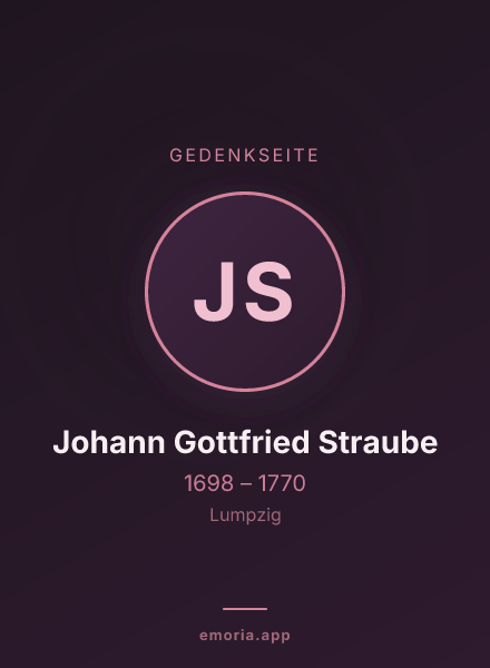 Gedenkportrait von Johann Gottfried Straube