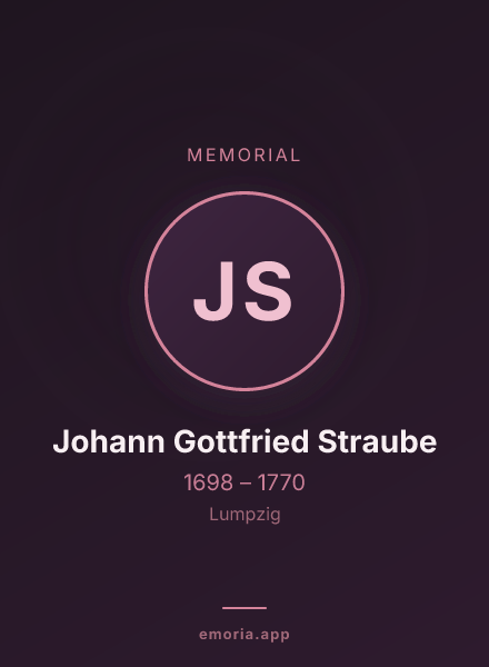 Memorial portrait of Johann Gottfried Straube