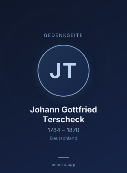 Gedenkportrait von Johann Gottfried Terscheck