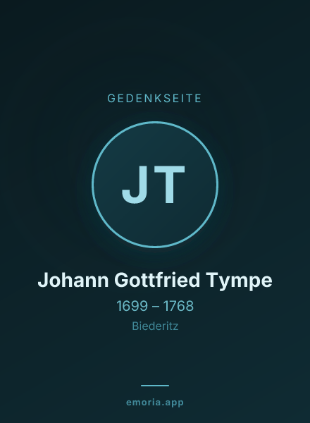 Gedenkportrait von Johann Gottfried Tympe