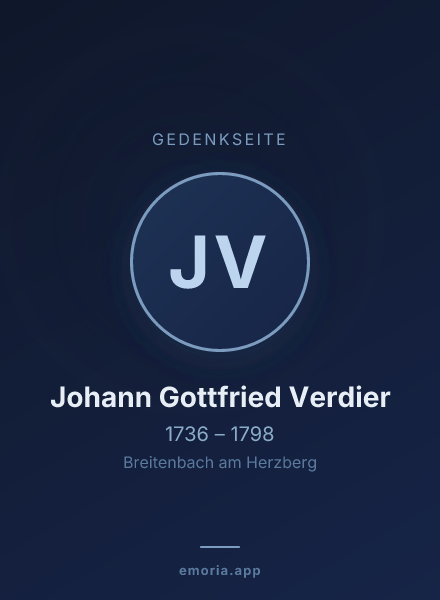 Gedenkportrait von Johann Gottfried Verdier