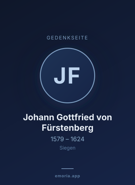 Gedenkportrait von Johann Gottfried von Fürstenberg