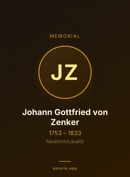 Memorial portrait of Johann Gottfried von Zenker