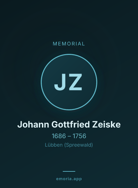 Memorial portrait of Johann Gottfried Zeiske