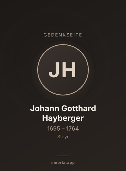 Gedenkportrait von Johann Gotthard Hayberger