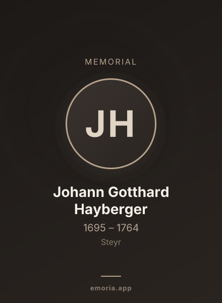 Memorial portrait of Johann Gotthard Hayberger