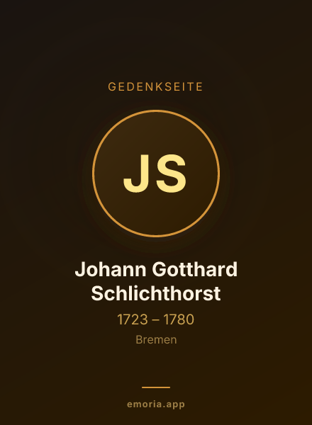 Gedenkportrait von Johann Gotthard Schlichthorst