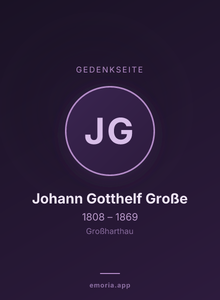 Gedenkportrait von Johann Gotthelf Große