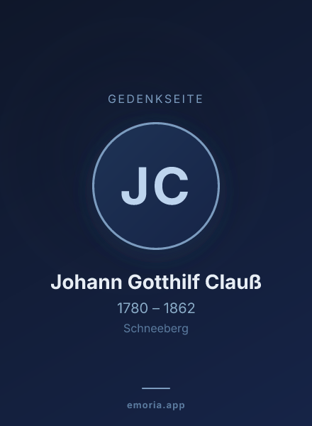 Gedenkportrait von Johann Gotthilf Clauß