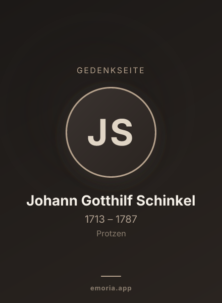 Gedenkportrait von Johann Gotthilf Schinkel